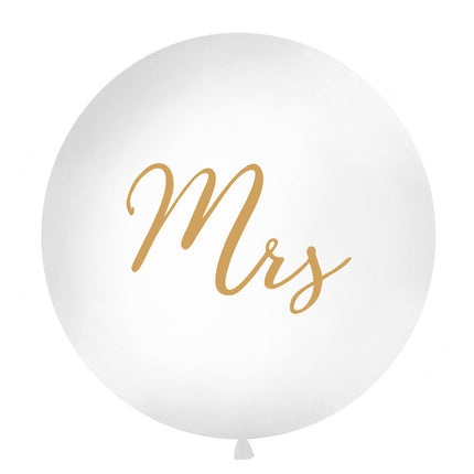 Palloncino bianco Mrs Gold 1m