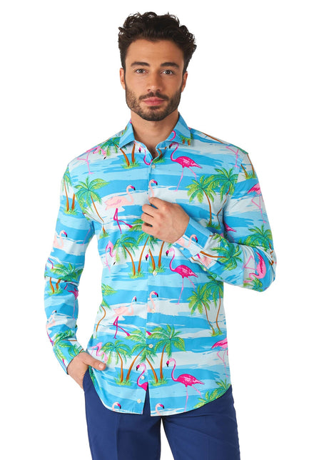 Camicia Hawaii Flamingo Uomo <tc>OppoSuits</tc>