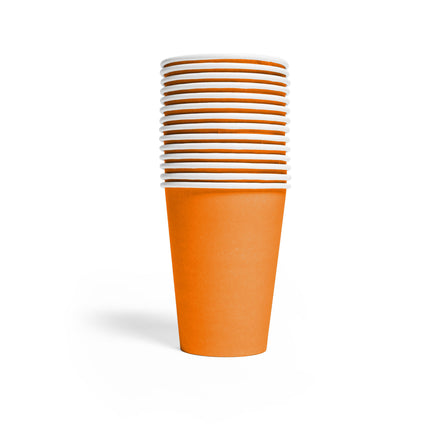 Bicchieri arancioni di carta 210ml 14pz