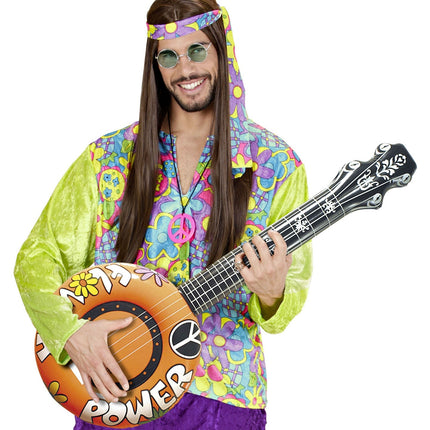 Hippie 60S Finto Banjo Arancione Gonfiabile 1m