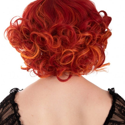Parrucca Arlene corta con riccioli rosso arancio