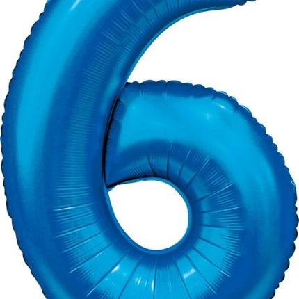 Palloncino figura blu 6 anni lucido 86 cm