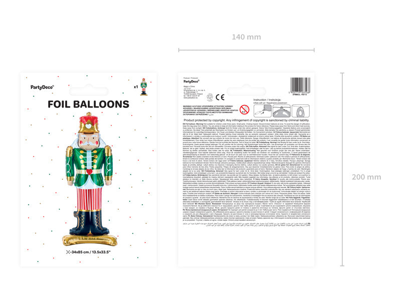 Palloncino ad elio Schiaccianoci vuoto 85 cm