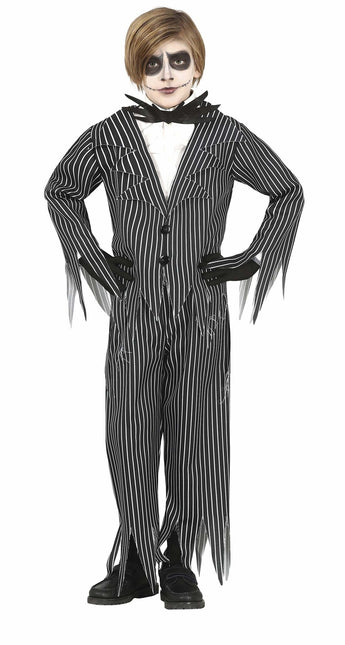 Costume di Halloween da scheletro bambino nero bianco
