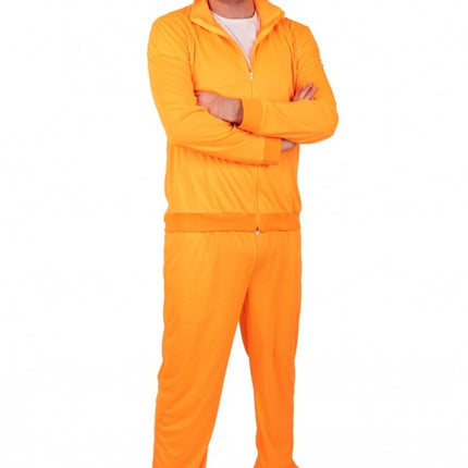 Tuta da ginnastica da uomo arancione neon