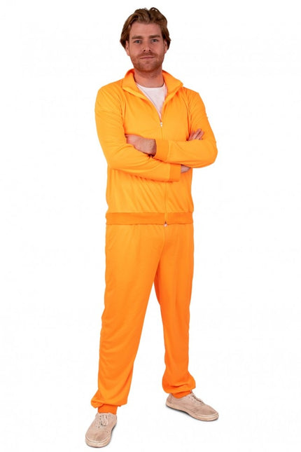 Tuta da ginnastica da uomo arancione neon