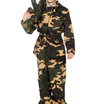 Costume dell'Esercito Bambino Verde
