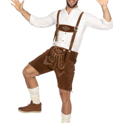 Lederhose marroni corti da uomo