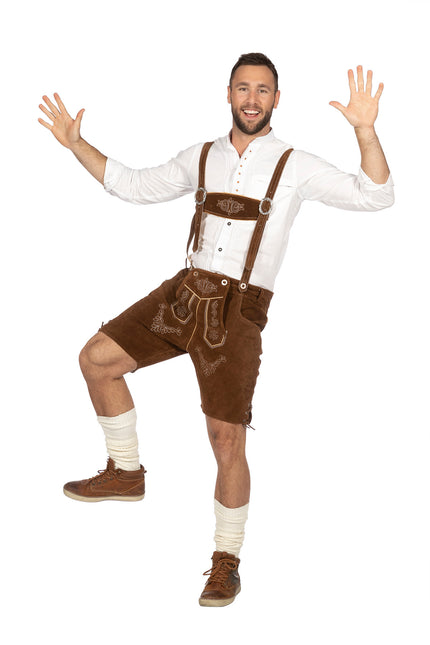 Lederhose marroni corti da uomo
