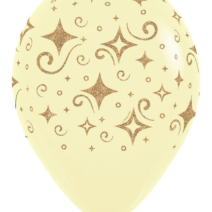 Palloncini Golden Diamonds Glitter Ink Mix 30cm 25pz