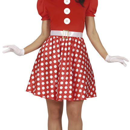 Costume da Minnie Mouse Rosso Bianco Donna