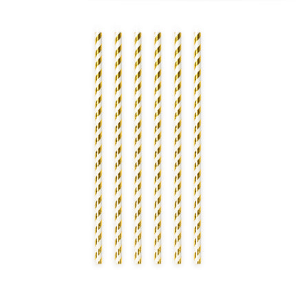 Cannucce di carta a righe dorate 19,7 cm 20 pezzi