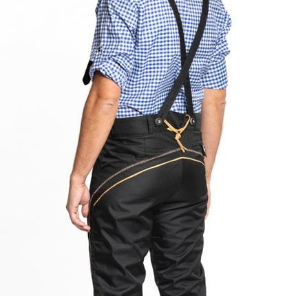 Lederhosen Lang nero e bretelle
