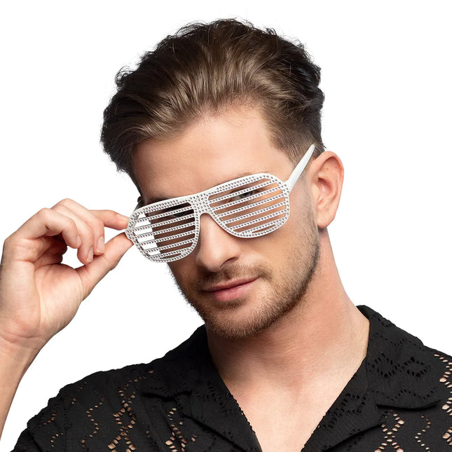 Occhiali bianchi a righe