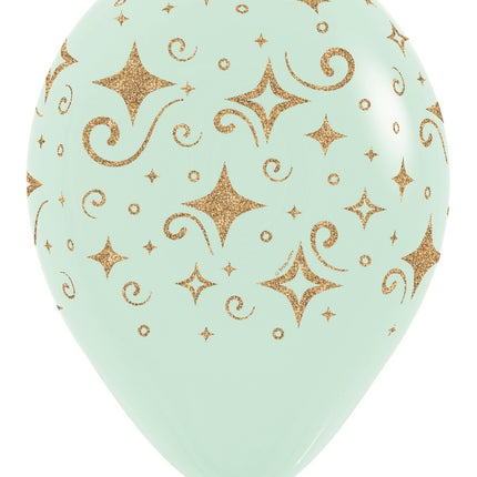Palloncini Golden Diamonds Glitter Ink Mix 30cm 25pz