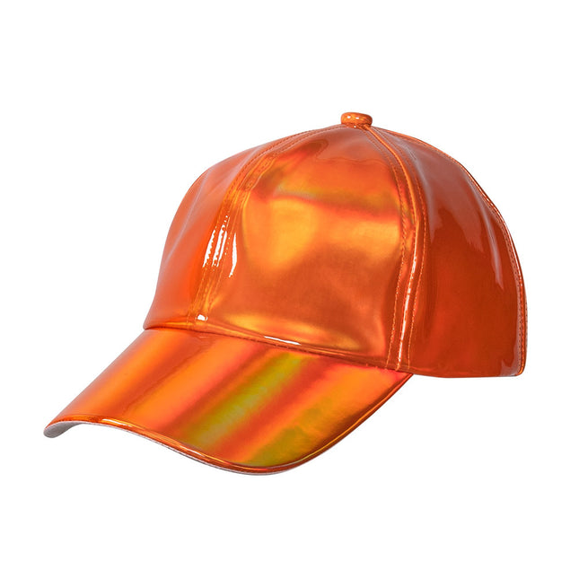 Cappello arancione olografico regolabile