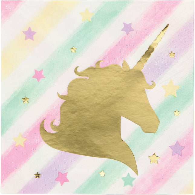 Tovaglioli Unicorno Colorati 25cm 16pz