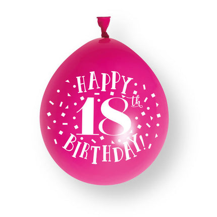 Palloncini in lattice da 10 ct "Happy 18th Birthday" da 23 cm