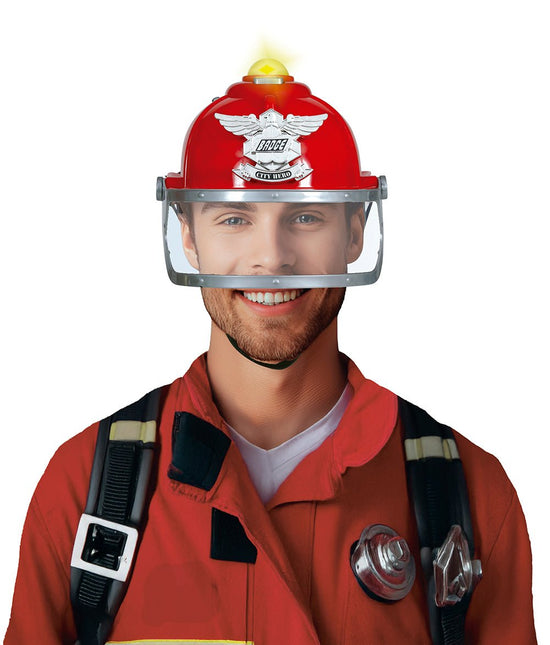 Firefighter helmet with siren and light, adult van Fiestas Guirca koop je bij Partywinkel