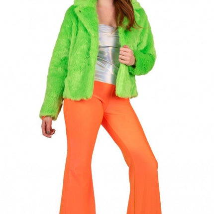 Flared Broek Neon Oranje van PartyXplosion koop je bij Partywinkel
