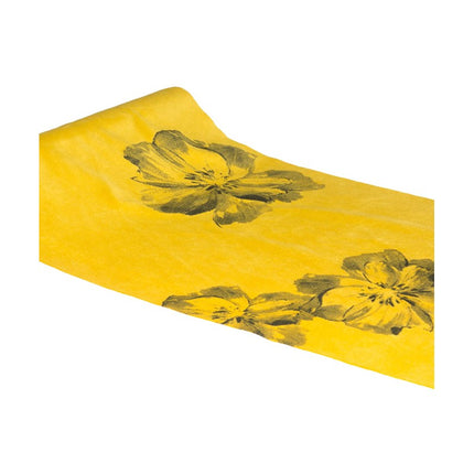 Runner da tavola floreale giallo 3m