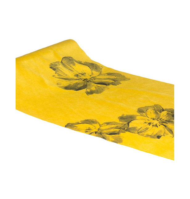 Runner da tavola floreale giallo 3m