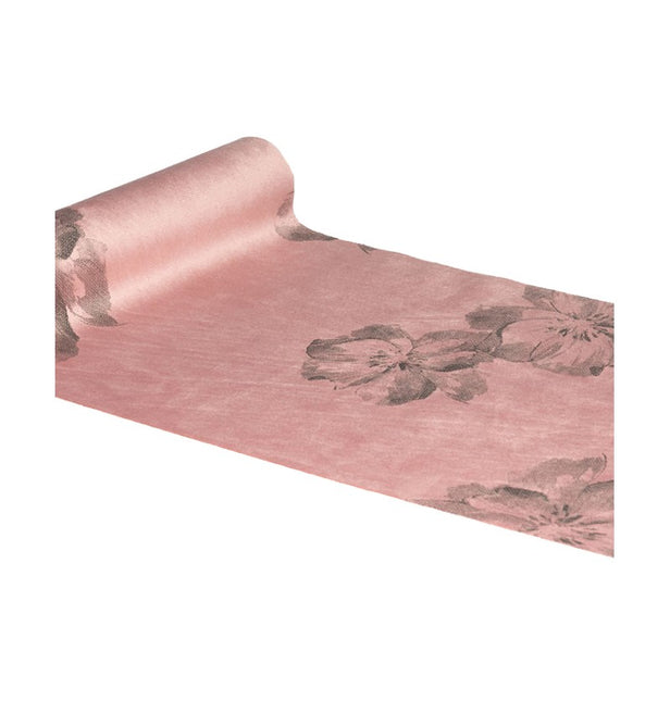 Runner da tavola floreale rosa 3m