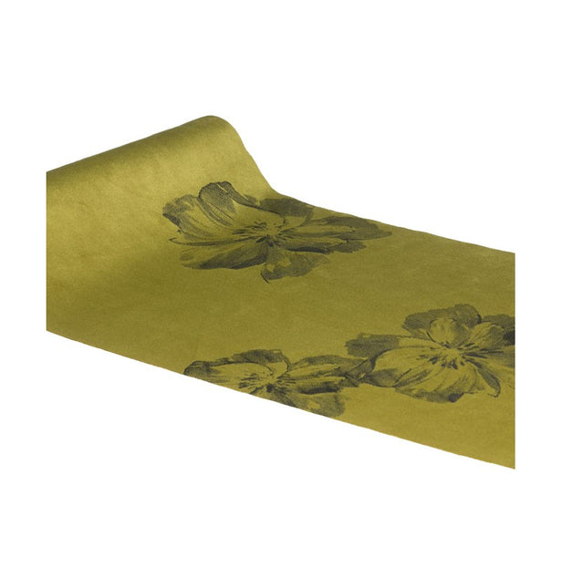Runner da tavola a fiori verde 3m