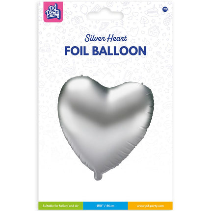 Palloncino in foil - Cuore argento
