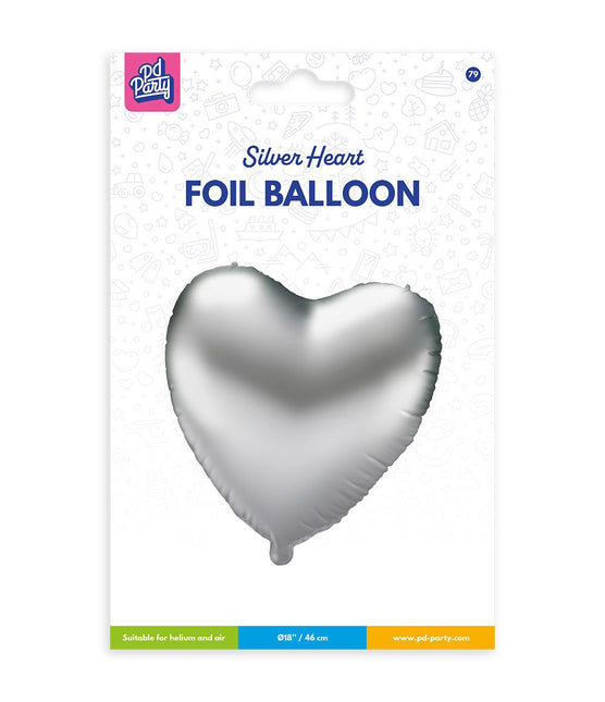 Palloncino in foil - Cuore argento