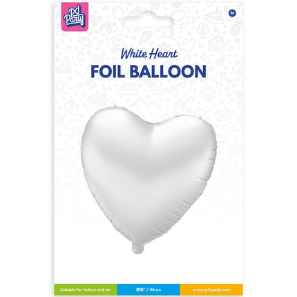 Palloncino in foil - Cuore bianco