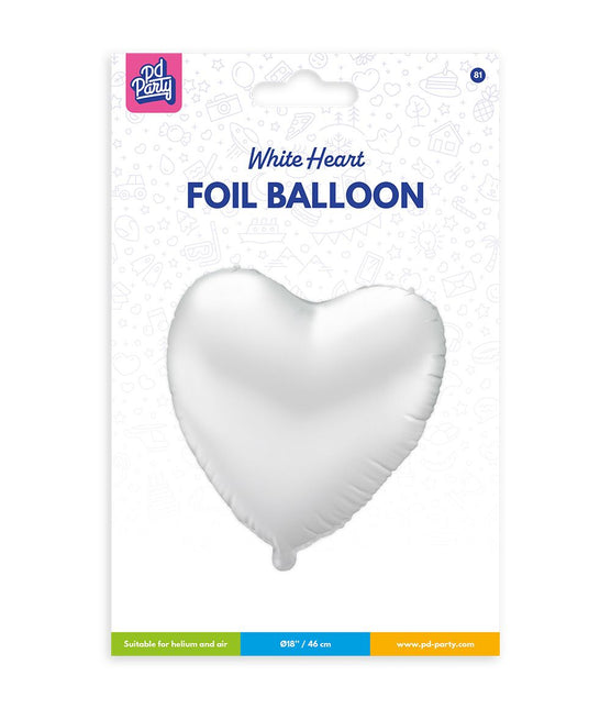 Palloncino in foil - Cuore bianco