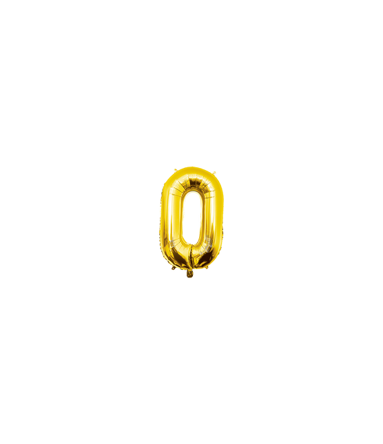 Pallone in foil da 40 cm, numero 0 - oro