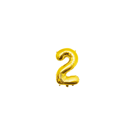 Pallone in foil da 40 cm, numero 2 oro