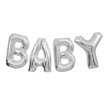 Folie Ballon Baby Zilver 35cm van Unique koop je bij Partywinkel