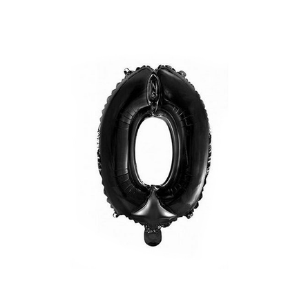 Folie Ballon Cijfer 0 Zwart 41cm met Rietje van WeFiesta koop je bij Partywinkel