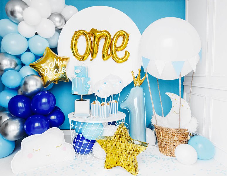 Folie Ballon Cijfer 1 Lichtblauw Leeg 1m van Partydeco koop je bij Partywinkel