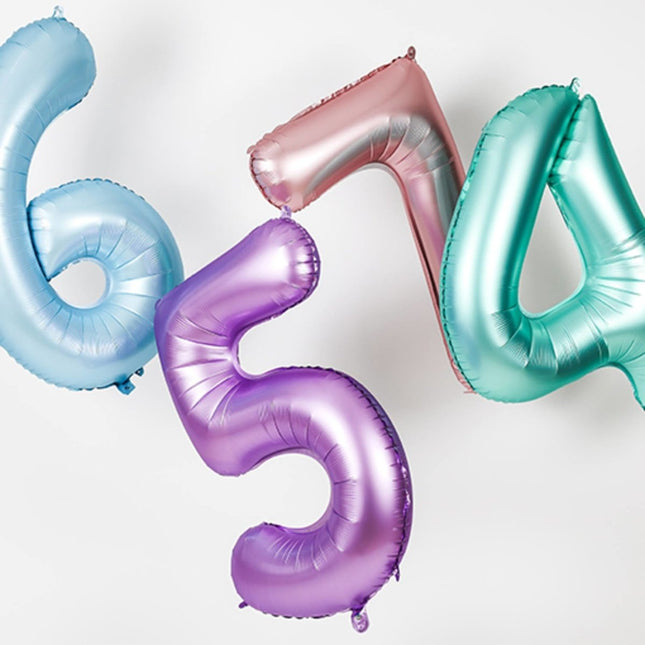 Folie Ballon Cijfer 3 Pastel Roze XL 86cm leeg van Folat koop je bij Partywinkel