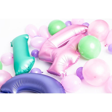 Folie Ballon Cijfer 4 Mat Groen XL 86cm leeg van Folat koop je bij Partywinkel