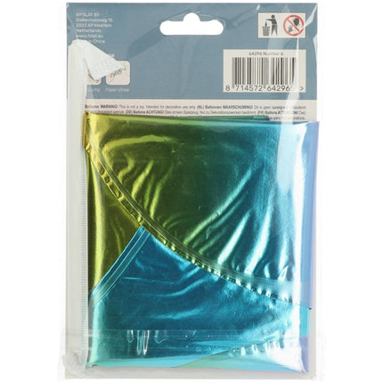 Folie Ballon Cijfer 6 Regenboog met standaard 72cm van Folat koop je bij Partywinkel
