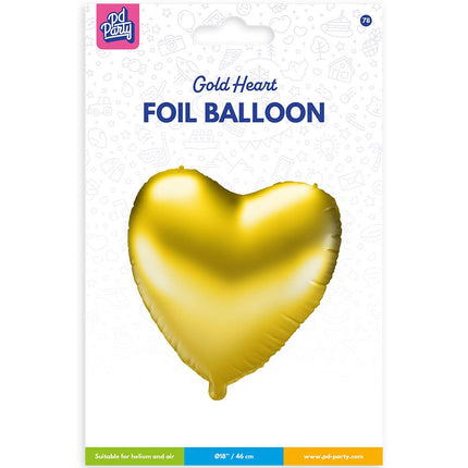 Folie ballon - Hart goud van Paper Dreams koop je bij Partywinkel