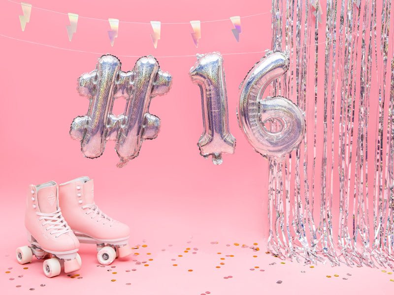 Folie Ballon Hashtag  Holografisch 35cm van Partydeco koop je bij Partywinkel