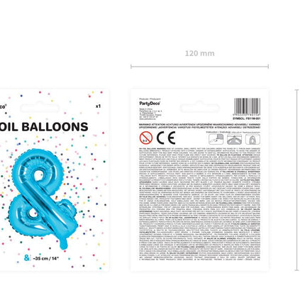 Folie Ballon Letter & Blauw Leeg 35cm van Partydeco koop je bij Partywinkel