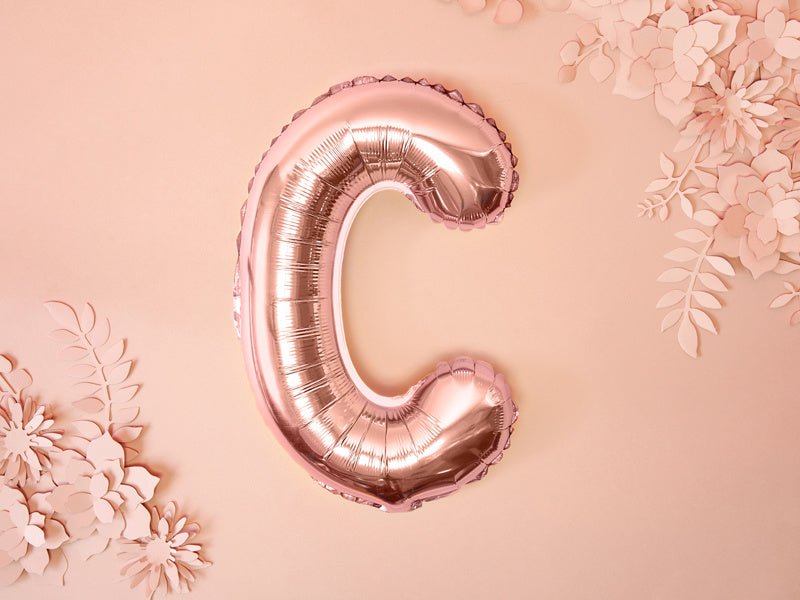 Folie Ballon Letter C Rose Goud Leeg 35cm van Partydeco koop je bij Partywinkel