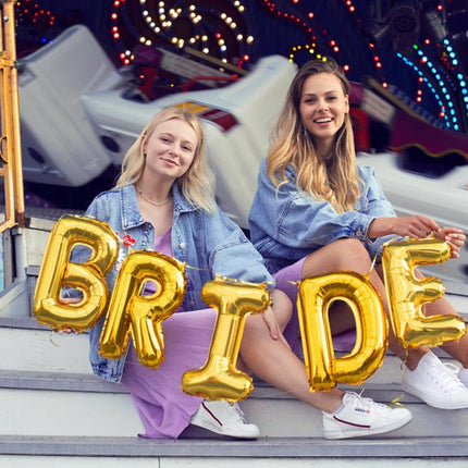 Folie Ballon Letter D Goud Leeg 35cm van Partydeco koop je bij Partywinkel