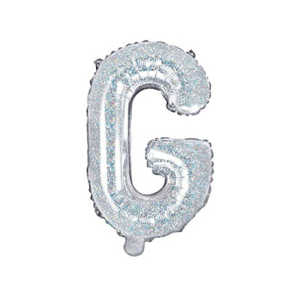 Folie Ballon Letter G Holografisch Leeg 35cm van Partydeco koop je bij Partywinkel