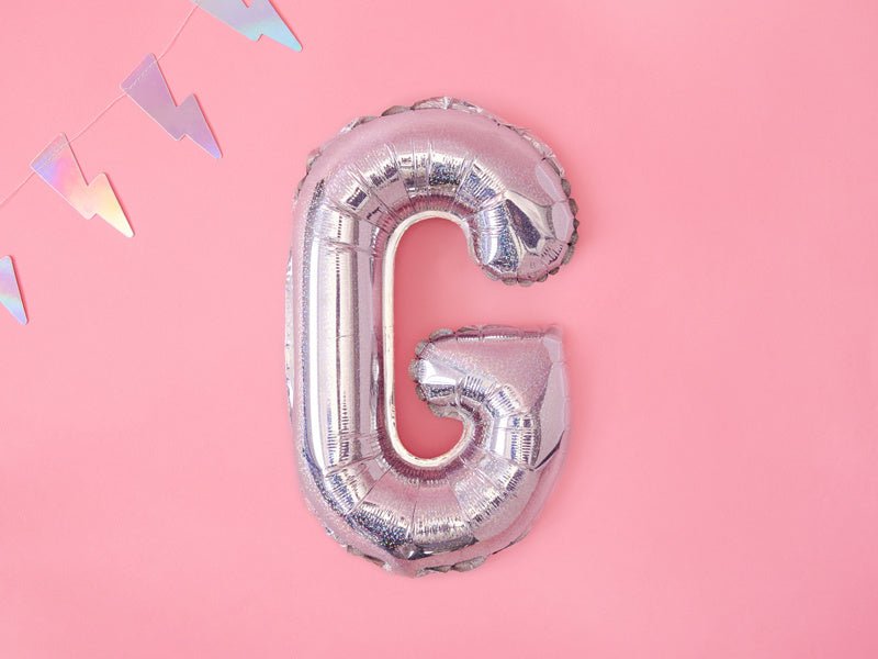Folie Ballon Letter G Holografisch Leeg 35cm van Partydeco koop je bij Partywinkel