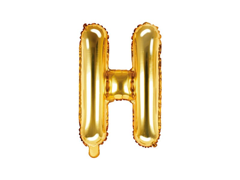 Folie Ballon Letter H Goud Leeg 35cm van Partydeco koop je bij Partywinkel