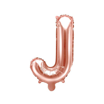 Folie Ballon Letter J Rose Goud Leeg 35cm van Partydeco koop je bij Partywinkel