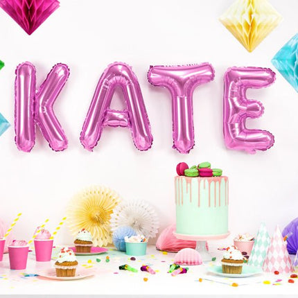 Folie Ballon Letter K Roze Leeg 35cm van Partydeco koop je bij Partywinkel